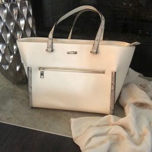 Kate Spade Cream And Gold Handbag with Snakeskin